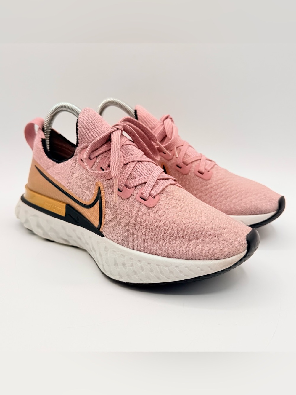 Nike React Infinity Run Flyknit Pink Gold Running Shoes Womens Sz 8? Missing Tag